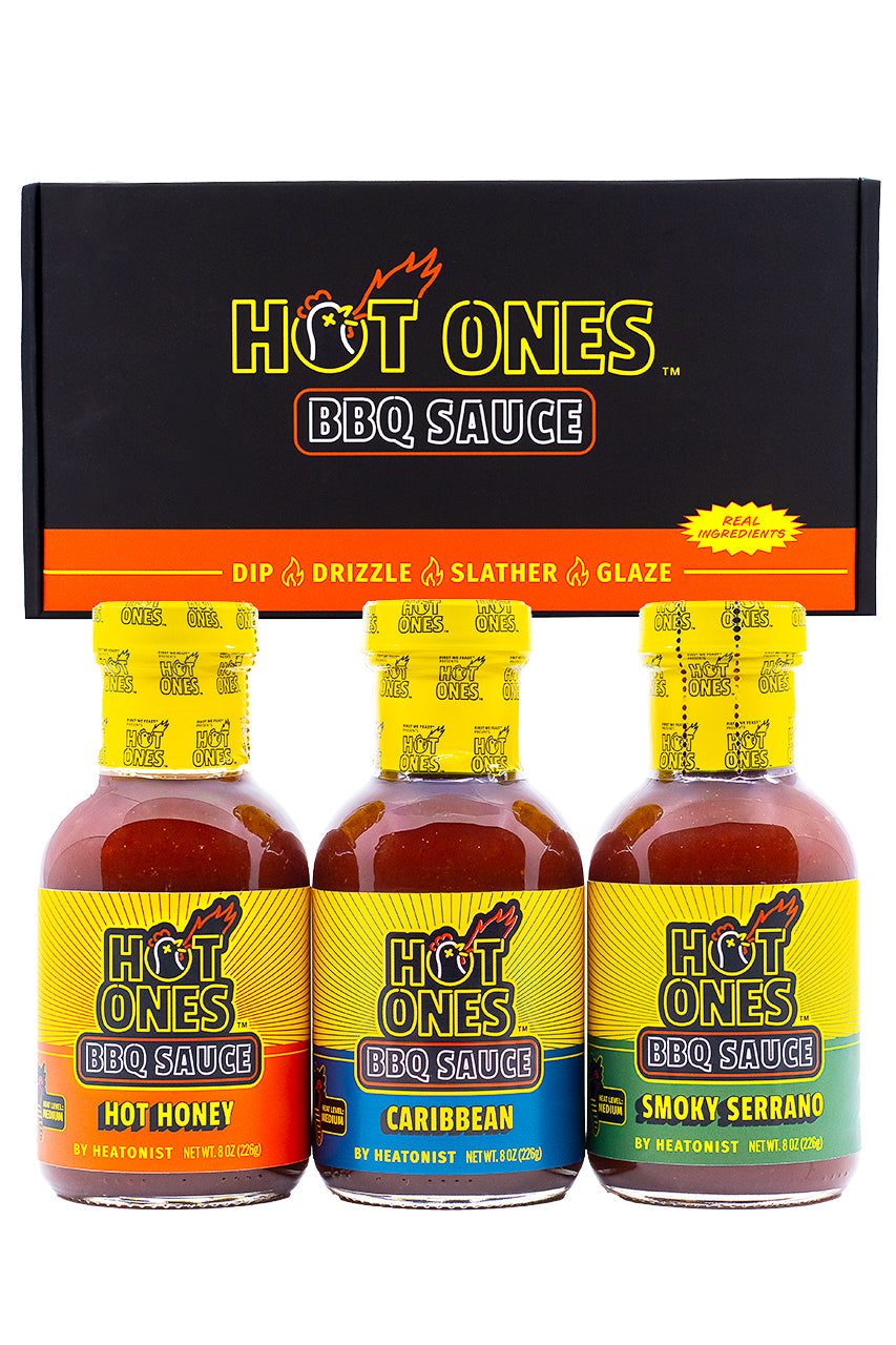 Hot Ones BBQ Trio Pack (Hot Honey / Caribbean / Smoked Serrano) X5