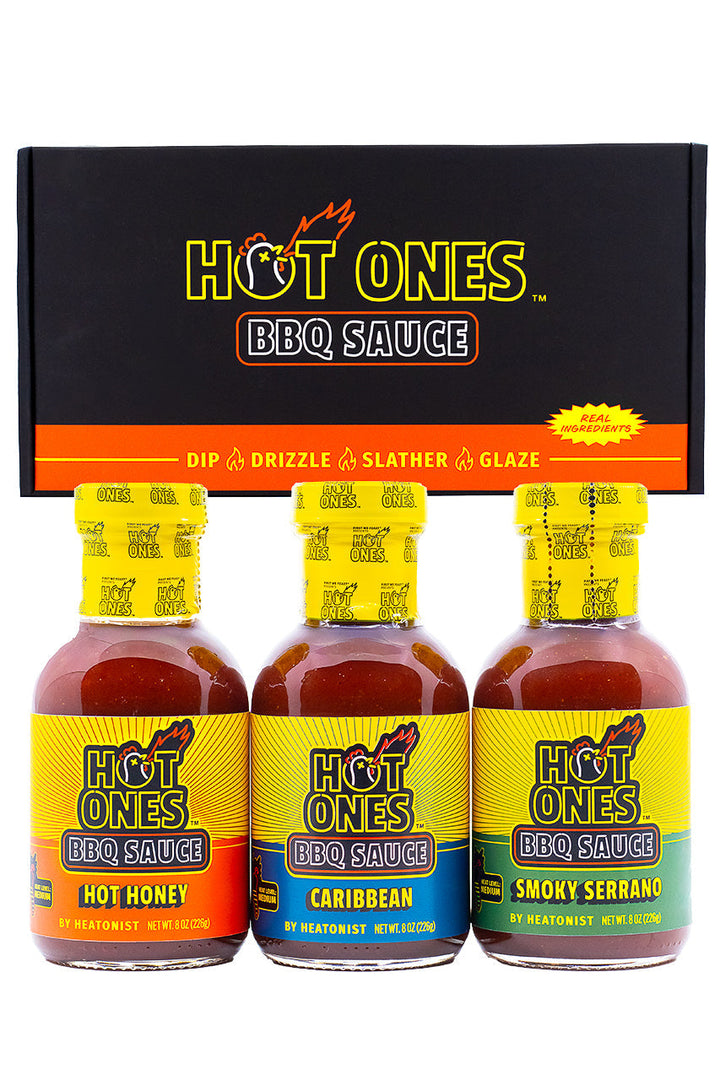 Hot Ones BBQ Trio Pack (Hot Honey / Caribbean / Smoked Serrano) X5
